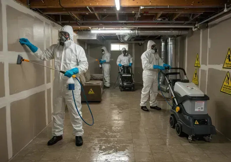 Basement Moisture Removal and Structural Drying process in Durham, CT